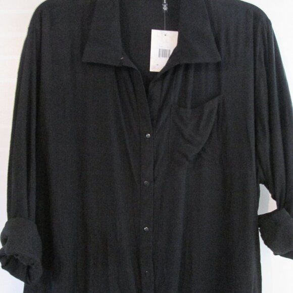 Raviya Plus Size Button-Down Midi Cover-Up Artist Smock NWT Sz 0X - Picture 5 of 9